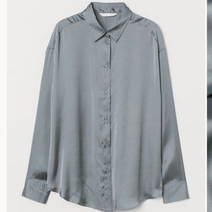 H&M Satin Blouse- Dusky green